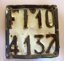 VERY OLD ITALY MOTORCYCLE LICENSE PLATE w SEAL FLORENCE? HARLEY INDIAN BMW BIKES picture