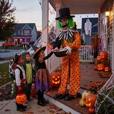 Joyfy 4.9 FT Halloween Animatronic Trick-or-Treat Clown with Candy Spitting picture