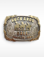Vintage 1995 RARE R.A. Guthrie Buckaroo Ball Rodeo Buckle picture