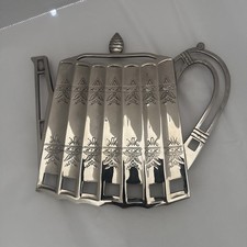 1992 Godinger Vintage Silver Teapot Trivit Hong Kong 8 1/2 X 7 metal picture