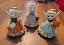 Vintage Japan Napco Lot Of 3 Birthday Angel Figurines August September October picture