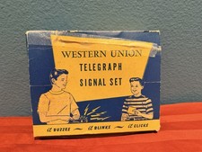 Vintage 1930s-40s Western Union Telegraph Signal Set Morse Code Box Manuals picture