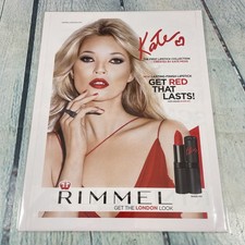 2012 Sexy Kate Moss Red Lipstick Rimmel Print Ad/Poster Promo Art Magazine Page picture