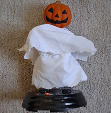 Vintage Gemmy Battery Operated Halloween Dancing Jack-o'-lantern Ghost Untested picture
