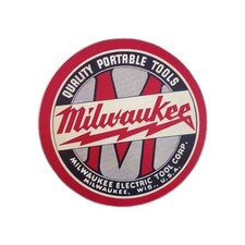12-in Round Milwaukee Electric Tool Corporation metal shop sign Garage Mancave picture
