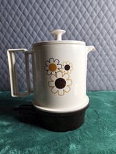 Vintage 70s Regal Ware Electric Coffee Percolator / Hot Pot - Retro Daisy Floral picture