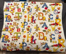 1960's Children's Curtain Panels ABCs Pre School Excellent Condition picture