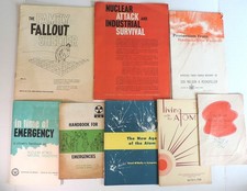 Lot 9 Vintage Civil Defense, Nuclear Attack, Atomic Bomb, Atomic Energy Booklets picture