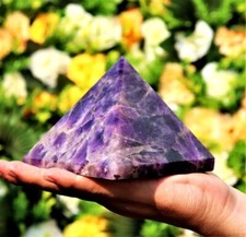 Large 100MM Natural Blue Amethyst Stone Point Healing Metaphysical Power Pyramid picture