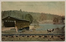 Curwensville PA Pennsylvania Train Tracks Cow Bridge Posted 1912 Postcard picture