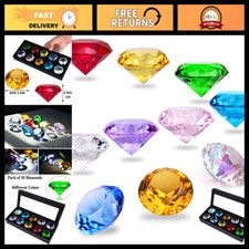 40mm Crystal Diamond Jewels - Decorative Paperweight Fake Diamonds, Pack of 10 picture