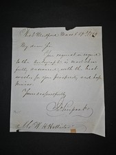 1859 ALS Poet John Pierpont to Autograph Seeker โ Abolitionist Signed Letter picture