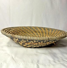 Vintage Handwoven Coiled Grass Basket Bowl Native American Pima 1930s picture