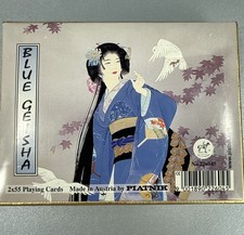 Platnik Geisha Playing Cards 2 Deck Gold Box #226045 Vintage New Sealed picture