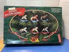 VINTAGE 1998 MR CHRISTMAS HOLIDAY ROCKING HORSES, 6 HORSES, 30 SONGS IN BOX picture