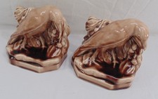 VTG 1940's Rookwood William McDonald Bookends Raven Bird 2275 Art Pottery picture