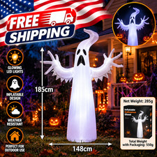 Large Inflatable Halloween Ghost Decor, Standing Ghost Yard Decoration, PVC Outd picture