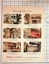 Vintage Walker's DeLuxe Bourbon Whiskey Ad How to Judge a Man Print Ephemera picture