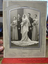 J26 Antique Old Cabinet Picture Photo CHICAGO ILLINOIS Wedding Bridal Party DECO picture