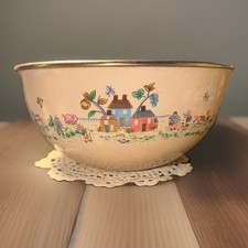 International Heartland Farm Scenes Enamel Enamelware Metal Mixing Bowl picture