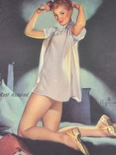 1953 Gil Elvgren Risque Pin Up Calendar Notepad Ford Rest Assured 8x4.5 picture