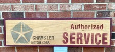 VINTAGE CHRYSLER MOTORS CORP. Authorized Service Pentastar Wooden Sign 38