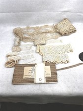antique lace trim white yards lot embroidered Victorian original 19thc  picture