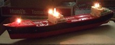 Marx 1966 Hess Voyager Tanker Ship with Original Working Lights - No Box picture