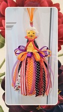 Handcrafted Halloween Vampire Cat Shaker Tassel/Ornament picture