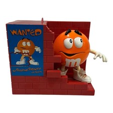 Vintage 1999 M&M Orange Character Candy Dispenser Feeding Frenzy Brick Wall picture