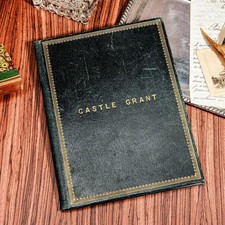 Castle Grant Scotland Antique Victorian Leather Writing Desk Blotter Folder picture