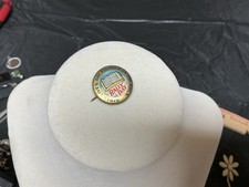 Vtg 1930s Rally Day Pinback Button Bible Lives Founded On The Rock Paper Back picture