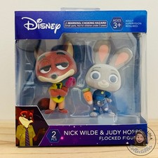 Disney Zootopia Nick Wilde Judy Hopps Flocked Figures 2-Pack 2.5” NIB picture