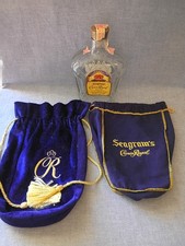 Vintage Crown Royal Bottle w/1969 Tax Stamp & Two (2) Bags picture