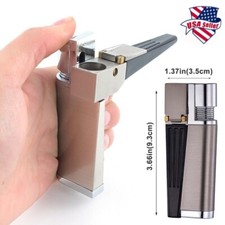 Foldable Metal Lighter Pipe Combination Portable Smoking Lighter 2 in 1 Silver picture