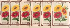 Antique c-1915 Lot of Six (6) Stone Lithograph Burt's Seed Packets “NOS” picture