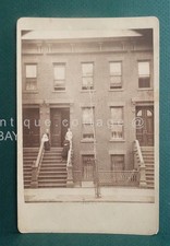 1800s antique CITY HOUSES PEOPLE CABINET PHOTO ny S. MARKSVILLE architecture picture