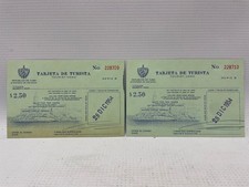 1954 Cuba Tourist Card & Info Slip Pair Havana Travel Ephemera Lot picture