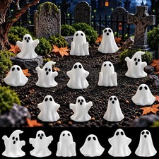 48 Pcs Halloween Mini Resin Ghost Figures White Miniature Figurines picture