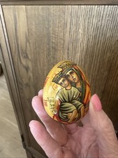 Small Wooden Handpainted Russian Orthodox Egg picture
