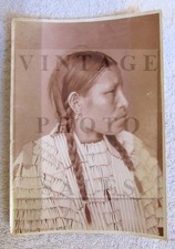 Vintage Pine Ridge Sioux Indian Woman Black Tail Deer Photo Photograph Image picture