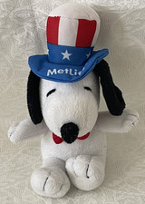 2011 MetLife Patriotic Snoopy Uncle Sam Plush 7” Peanuts USA Promo Toy picture