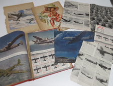 Lot Vtg 1940s+ American Aircraft Planes WW2 Era Prints + Antique Scrapbook picture