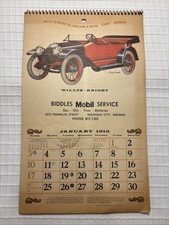 Biddles Mobil Service Station Calendar 1915 Michigan City, Indiana 1915 Vehicles picture