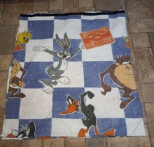 Vintage 1990s Looney Tunes Bugs Bunny Taz Sylvester Tweety Daffy Fleece Blanket picture