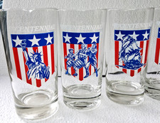 (6) Vintage 1776 1976 Bicentennial glass tumblers Flags - Rare picture
