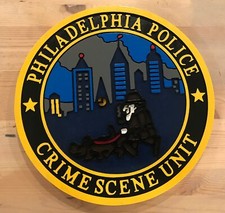 Philadelphia Police Crime Scene 3D routed carved wood patch plaque sign Custom picture