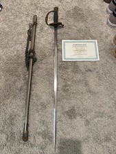 Antique Civil War Veteran’s Sword & Scabbard with Chain Hangers Fagan Arms COA picture