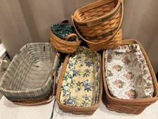 Longaberger basket estate lot of 5 vintage decorative baskets collection picture