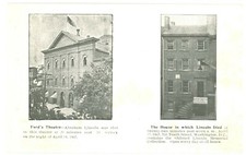 Washington DC Ford's Theatre & Petersen House Lincoln Undivided Back Postcard picture